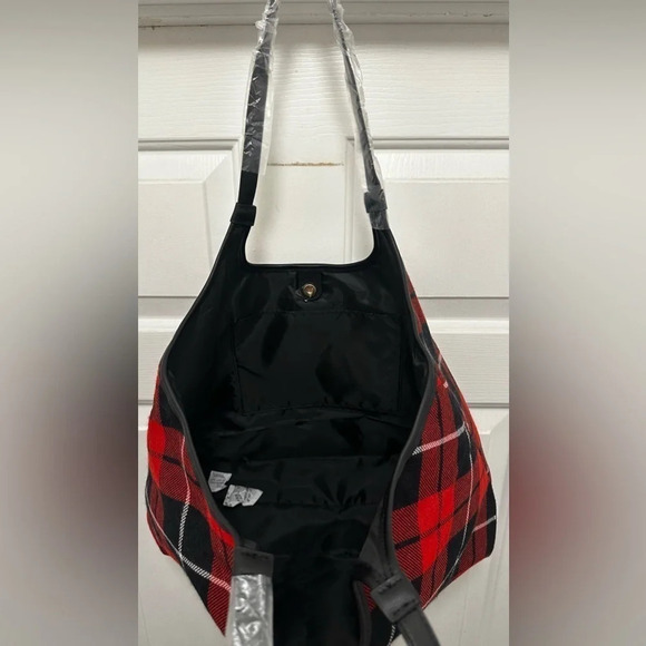 NWT Victoria’s Secret Red and Black Plaid Tote Bag - Picture 4 of 5